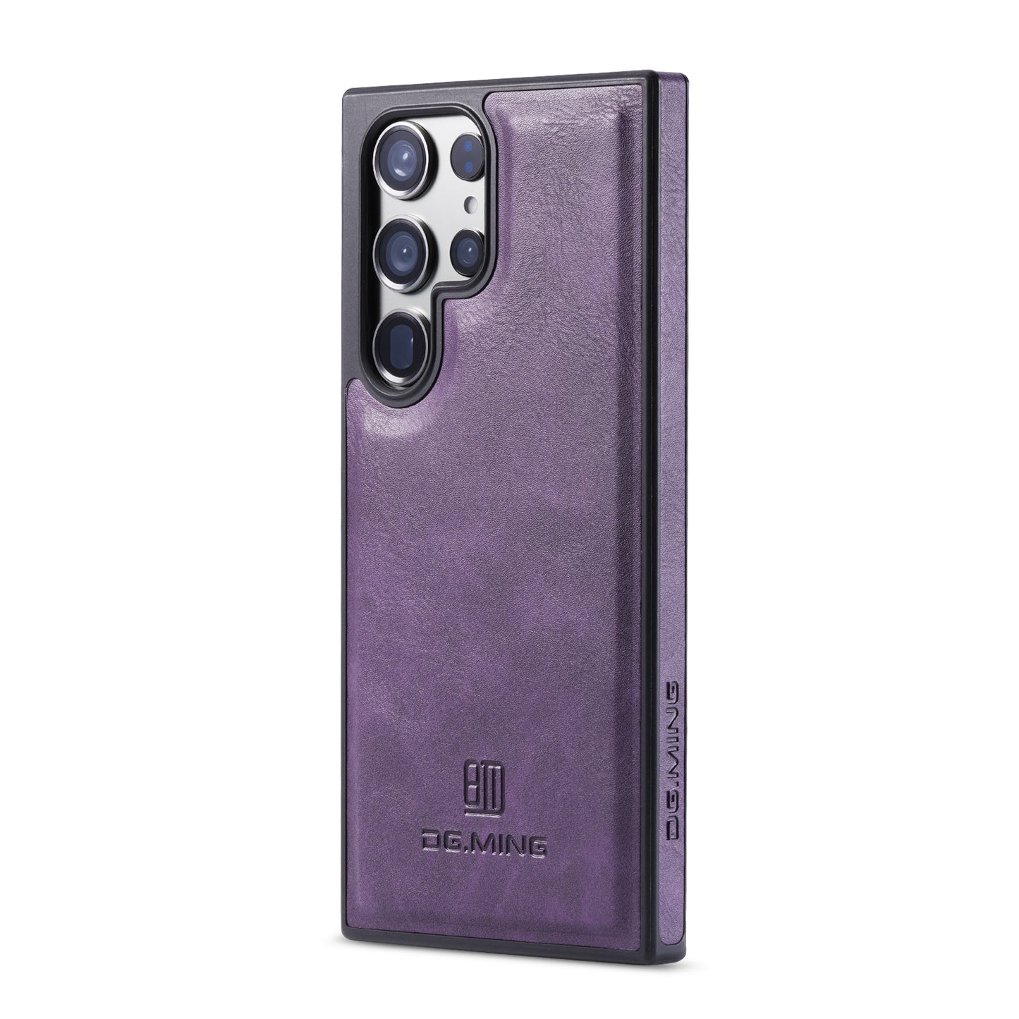 DG.MING For Samsung Galaxy S24 Ultra Phone Case Anti-scratch Side Edge Leather Coating Back Shell - Purple