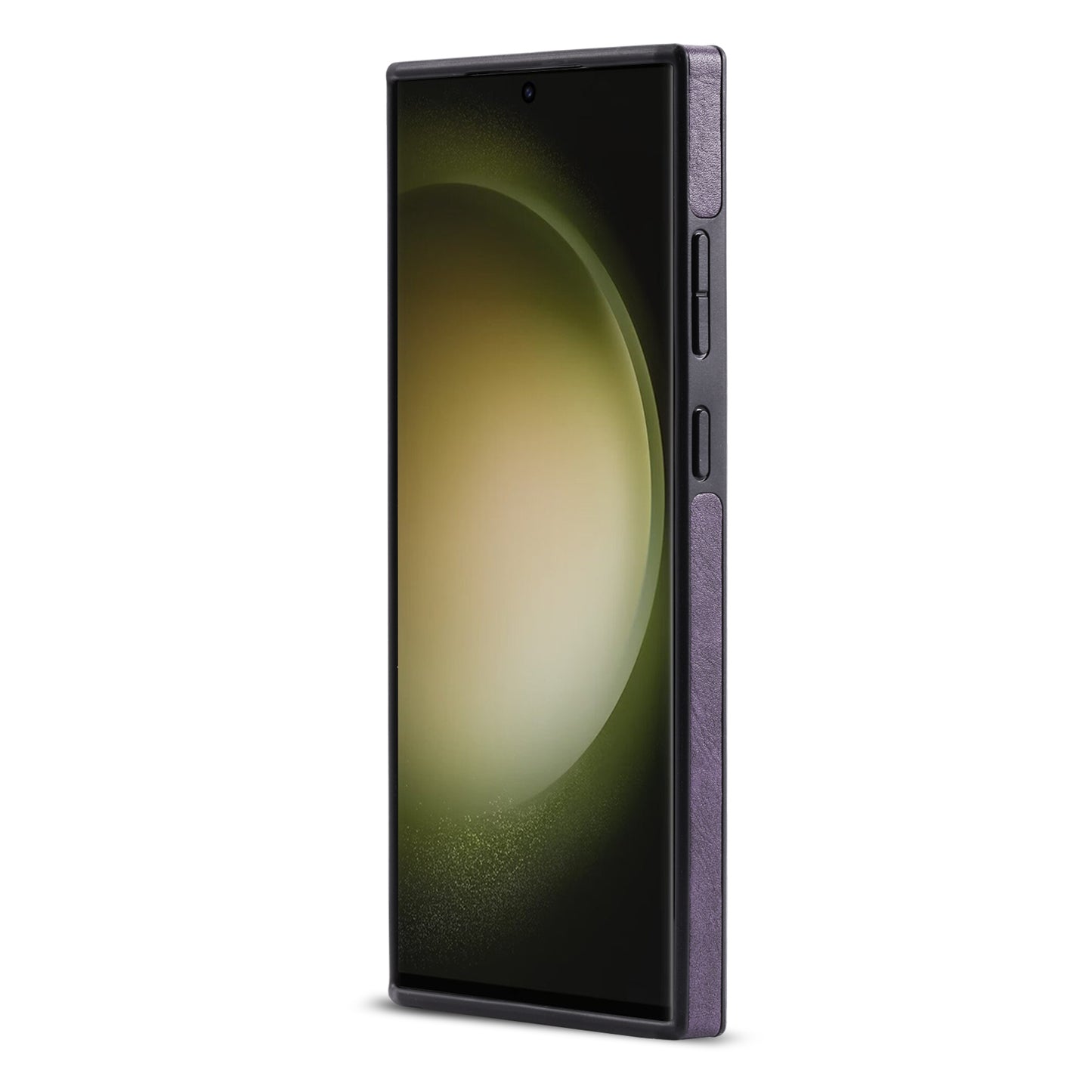 DG.MING For Samsung Galaxy S24 Ultra Phone Case Anti-scratch Side Edge Leather Coating Back Shell - Purple