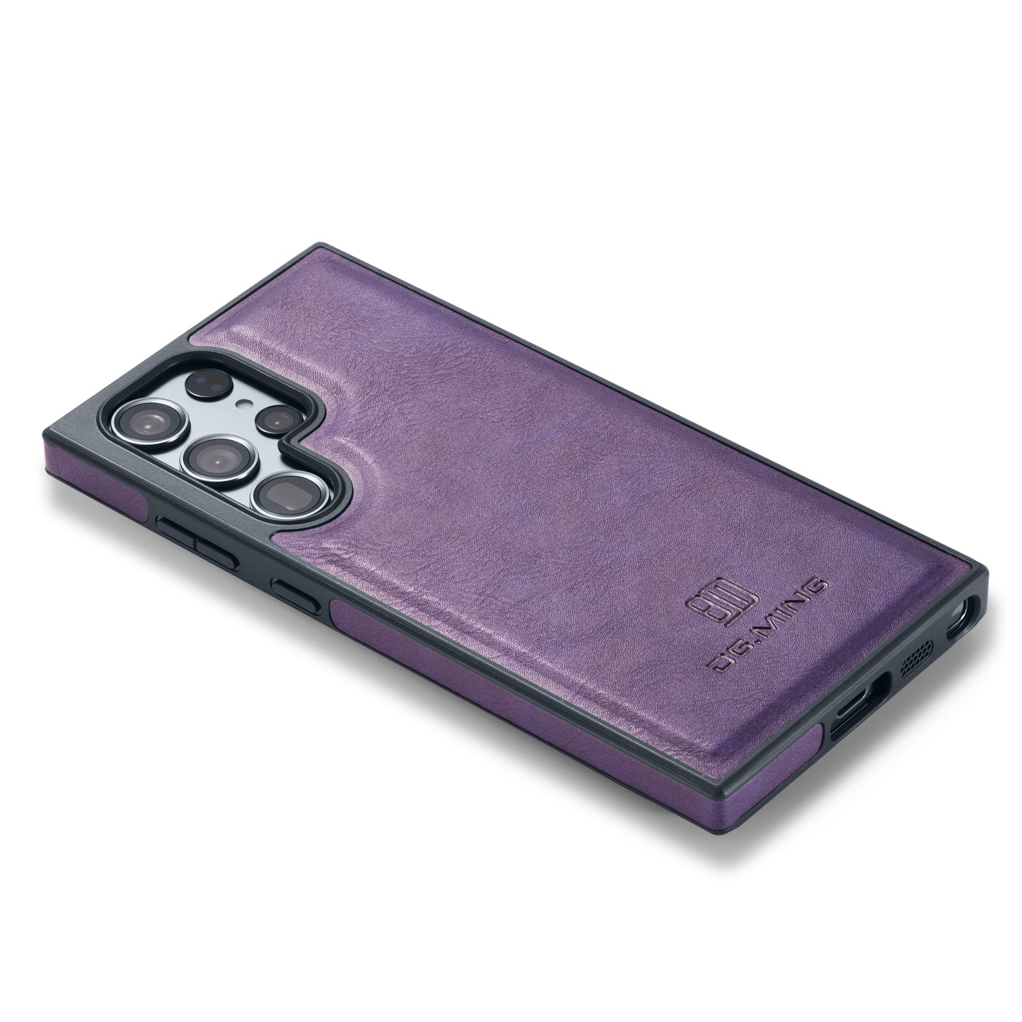 DG.MING For Samsung Galaxy S24 Ultra Phone Case Anti-scratch Side Edge Leather Coating Back Shell - Purple