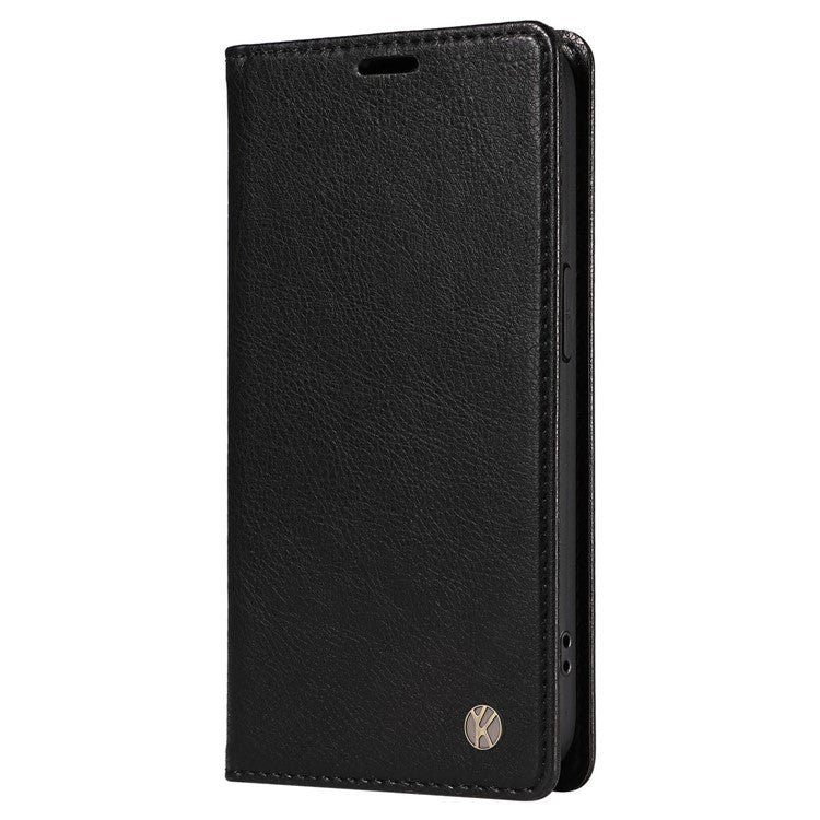 YIKATU YK-006 For Oppo A79 5G / A2 5G Leather Wallet Case Magnetic Flip Folio Phone Cover - Black