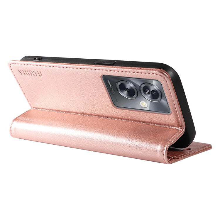 YIKATU YK-006 For Oppo A79 5G / A2 5G Leather Wallet Case Magnetic Flip Folio Phone Cover - Rose Gold