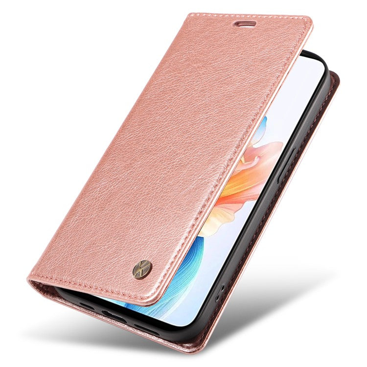 YIKATU YK-006 For Oppo A79 5G / A2 5G Leather Wallet Case Magnetic Flip Folio Phone Cover - Rose Gold