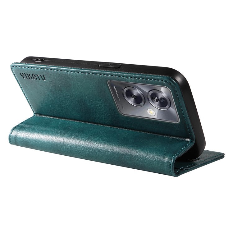 YIKATU YK-006 For Oppo A79 5G / A2 5G Leather Wallet Case Magnetic Flip Folio Phone Cover - Blue