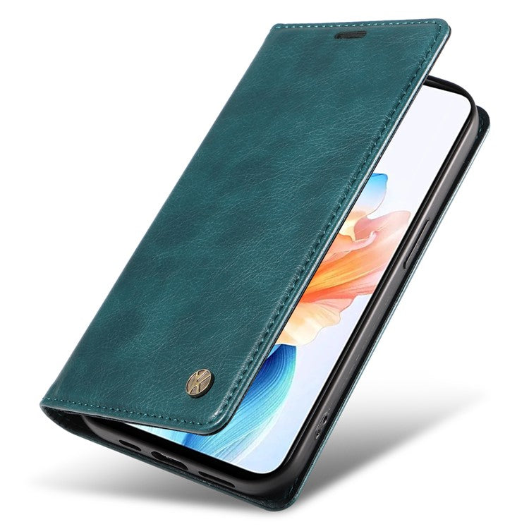 YIKATU YK-006 For Oppo A79 5G / A2 5G Leather Wallet Case Magnetic Flip Folio Phone Cover - Blue