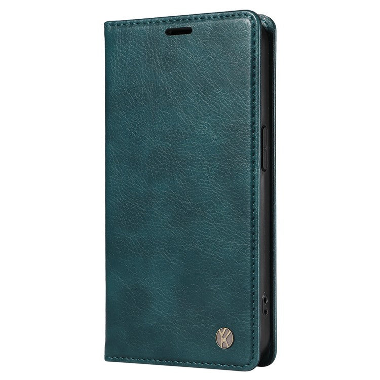 YIKATU YK-006 For Oppo A79 5G / A2 5G Leather Wallet Case Magnetic Flip Folio Phone Cover - Blue