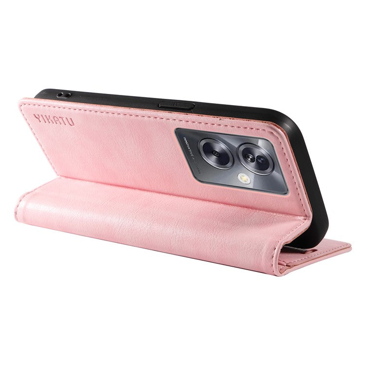 YIKATU YK-006 For Oppo A79 5G / A2 5G Leather Wallet Case Magnetic Flip Folio Phone Cover - Pink
