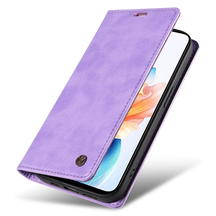 YIKATU YK-006 For Oppo A79 5G / A2 5G Leather Wallet Case Magnetic Flip Folio Phone Cover - Purple