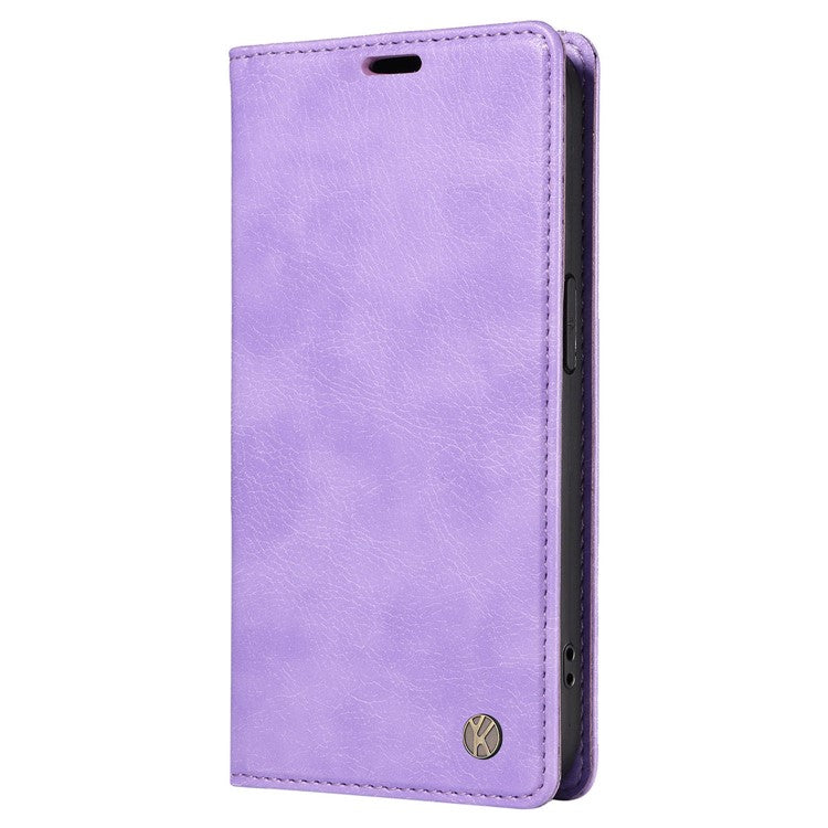 YIKATU YK-006 For Oppo A79 5G / A2 5G Leather Wallet Case Magnetic Flip Folio Phone Cover - Purple