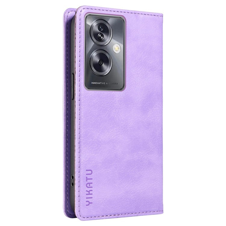 YIKATU YK-006 For Oppo A79 5G / A2 5G Leather Wallet Case Magnetic Flip Folio Phone Cover - Purple