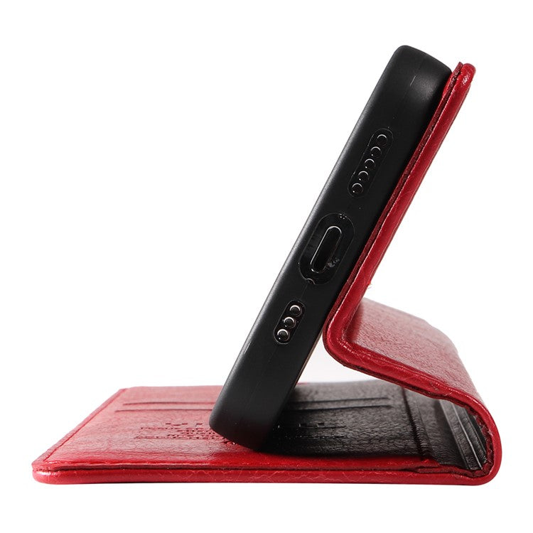 YIKATU YK-006 For Oppo A79 5G / A2 5G Leather Wallet Case Magnetic Flip Folio Phone Cover - Red
