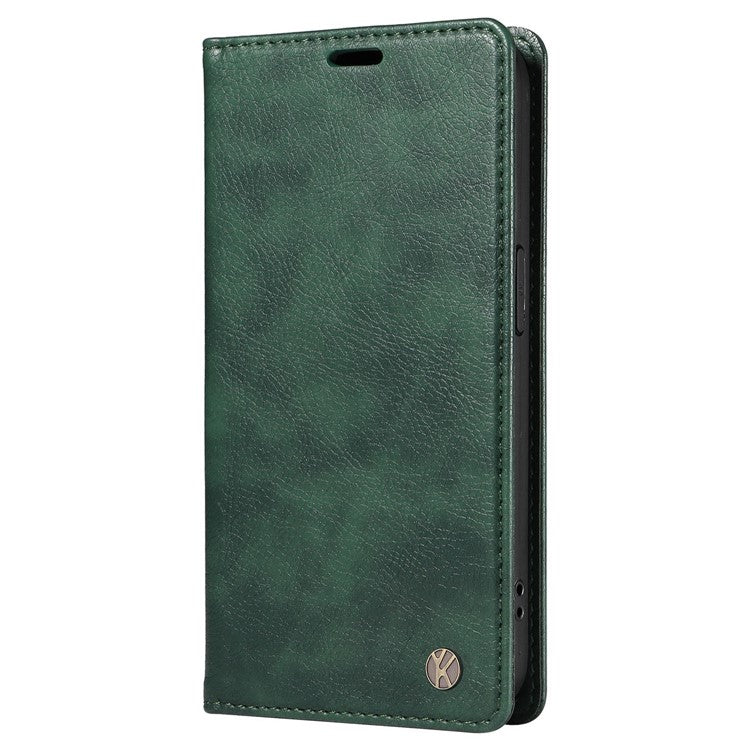 YIKATU YK-006 For Oppo A79 5G / A2 5G Leather Wallet Case Magnetic Flip Folio Phone Cover - Green