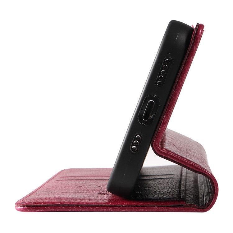 YIKATU YK-006 For Oppo A79 5G / A2 5G Leather Wallet Case Magnetic Flip Folio Phone Cover - Wine Red
