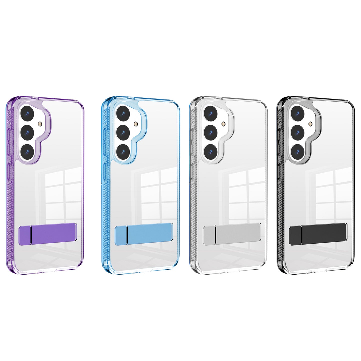 For Samsung Galaxy S24+ Case G Style Series TPU+Acrylic Phone Back Case Kickstand - Purple