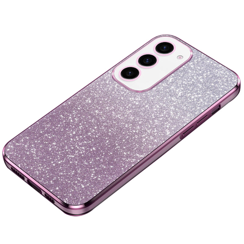 For Samsung Galaxy S24 Case 6D Electroplating Glitter Powder TPU Phone Cover - Pink