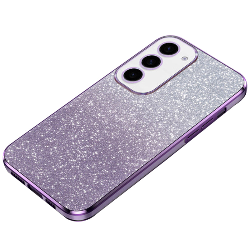 For Samsung Galaxy S24 Case 6D Electroplating Glitter Powder TPU Phone Cover - Dark Purple