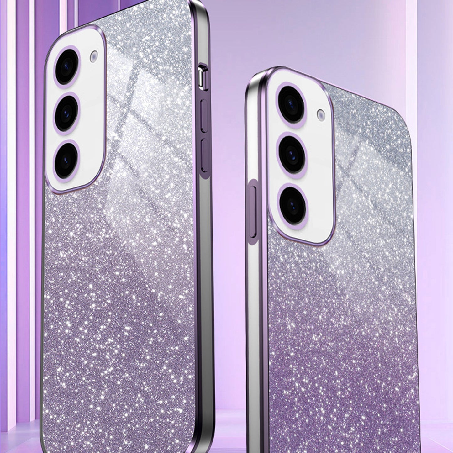 For Samsung Galaxy S24 Case 6D Electroplating Glitter Powder TPU Phone Cover - Dark Purple