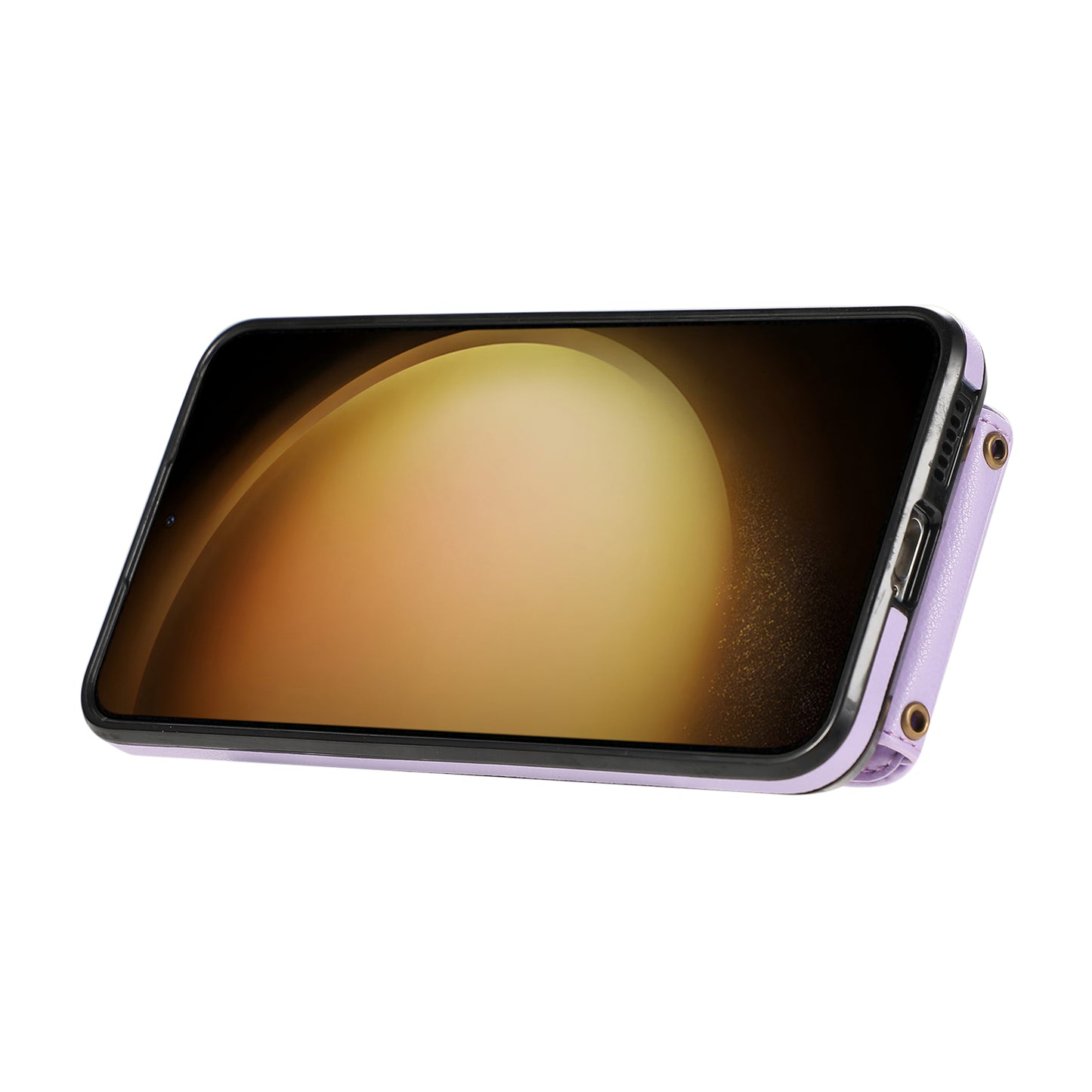 For Samsung Galaxy S24 Dustproof TPU+PU Leather Phone Cover Card Holder Kickstand Mobile Phone Case - Purple