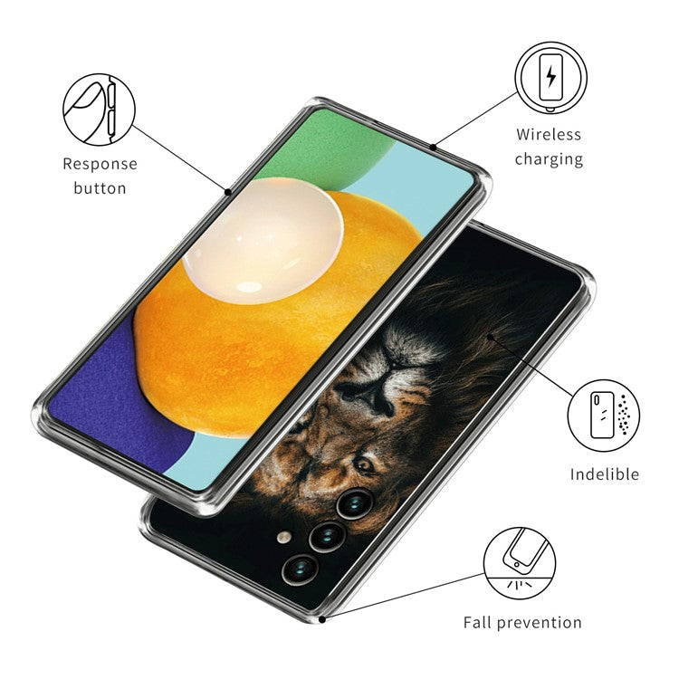 For Samsung Galaxy A35 5G TPU Case IMD Pattern Printing Scratch-resistant Phone Cover - Lion