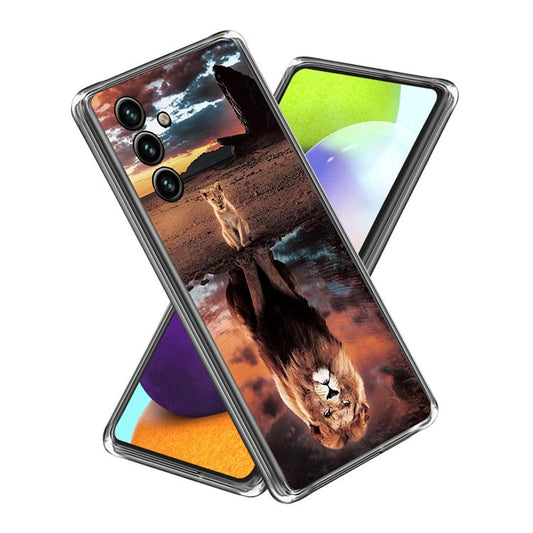 For Samsung Galaxy A35 5G Pattern Phone Case Soft TPU Anti-Bump Cover - Lion