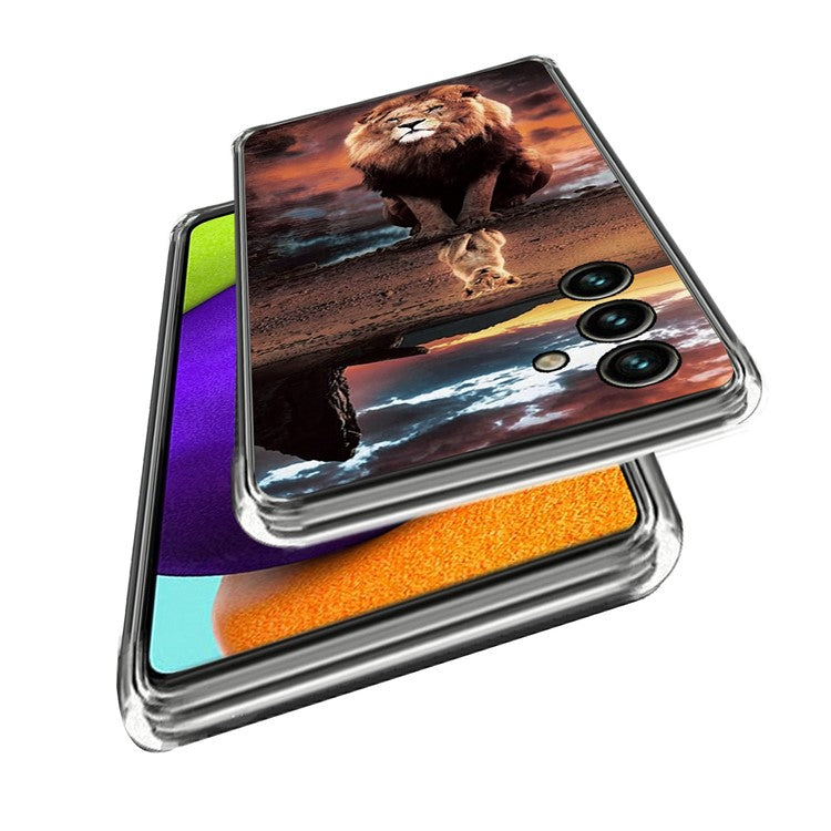 For Samsung Galaxy A35 5G Pattern Phone Case Soft TPU Anti-Bump Cover - Lion