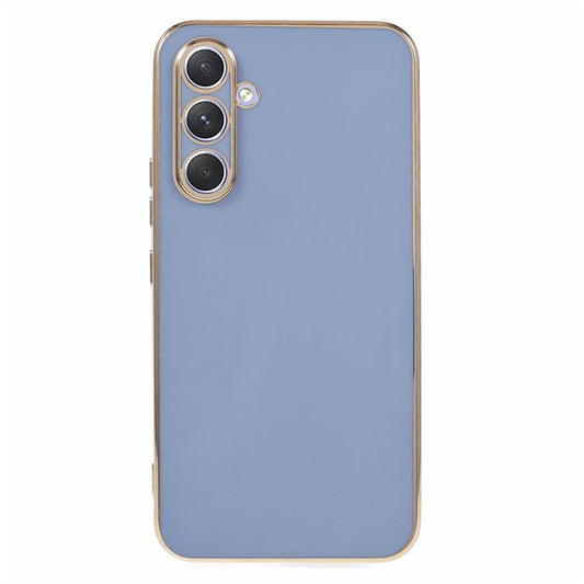 For Samsung Galaxy A05s 4G Cell Phone Case TPU Glossy 6D Electroplating Back Shell - Blue