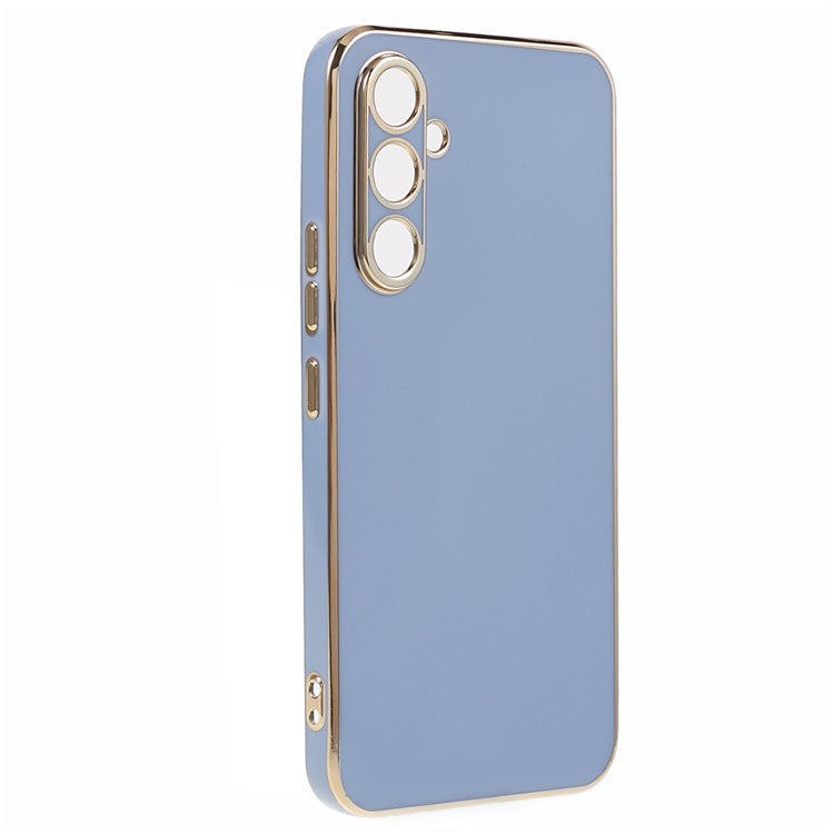 For Samsung Galaxy A05s 4G Cell Phone Case TPU Glossy 6D Electroplating Back Shell - Blue