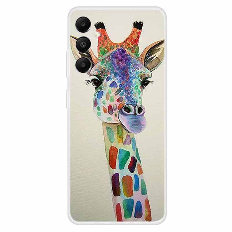 For Samsung Galaxy A05s 4G Case Pattern Printing Soft TPU Phone Back Cover - Colorful Giraffe