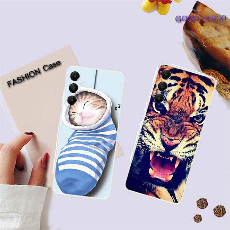 For Samsung Galaxy A05s 4G Case Pattern Printing Soft TPU Phone Back Cover - Colorful Giraffe