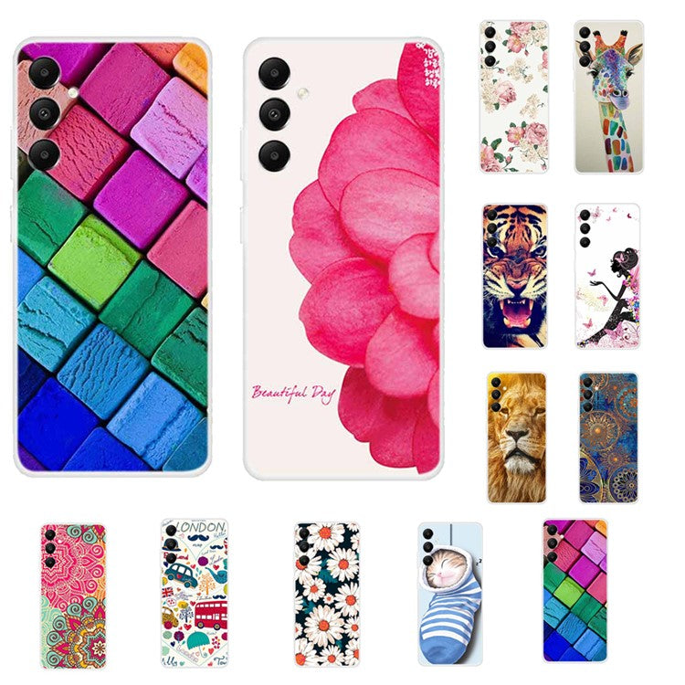 For Samsung Galaxy A05s 4G Case Pattern Printing Soft TPU Phone Back Cover - Colorful Giraffe