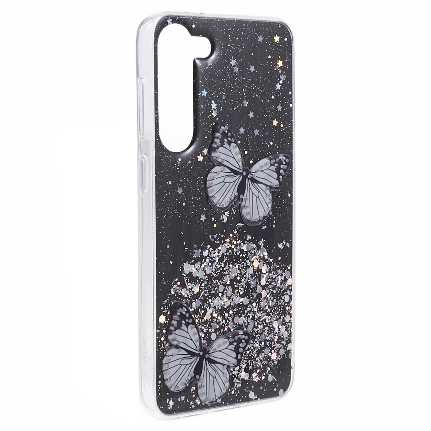 AW Series For Samsung Galaxy S24+ Case Big Rear Lens Hole TPU+PVC Protective Cover - Black