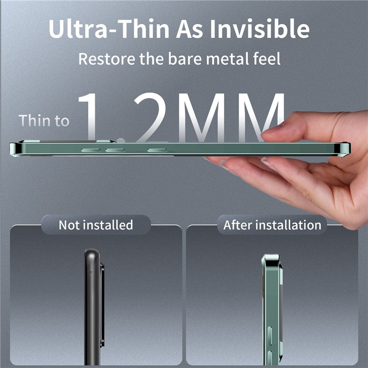 For Samsung Galaxy S24+ Matte Phone Case Lens Protection Metal Frame Magnetic Cover - Green
