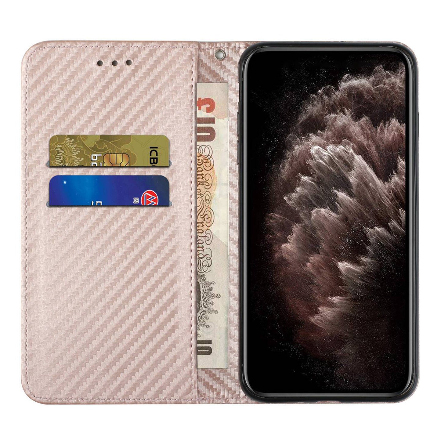 For Samsung Galaxy S24+ Case PU Leather Wallet Phone Stand Cover - Rose Gold