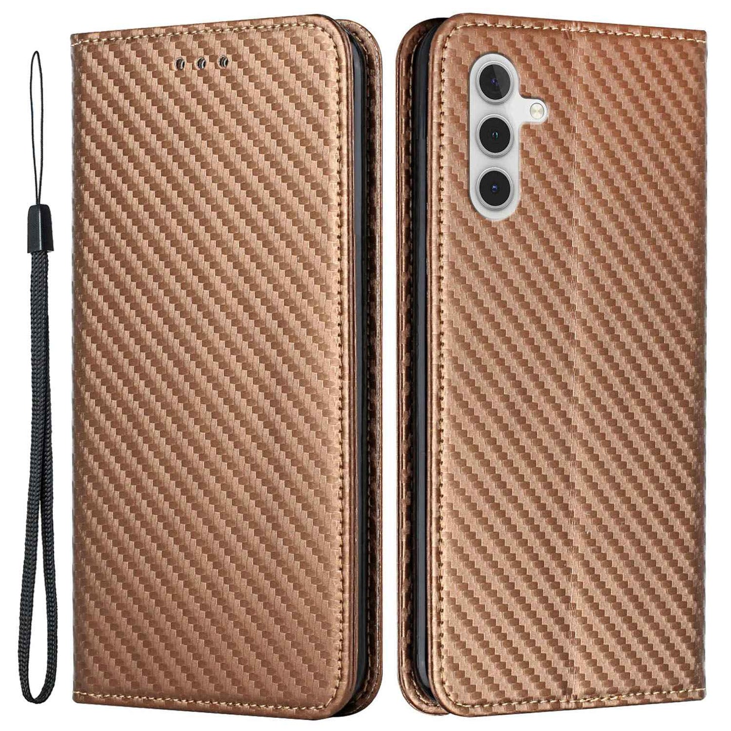For Samsung Galaxy S24+ Case PU Leather Wallet Phone Stand Cover - Brown