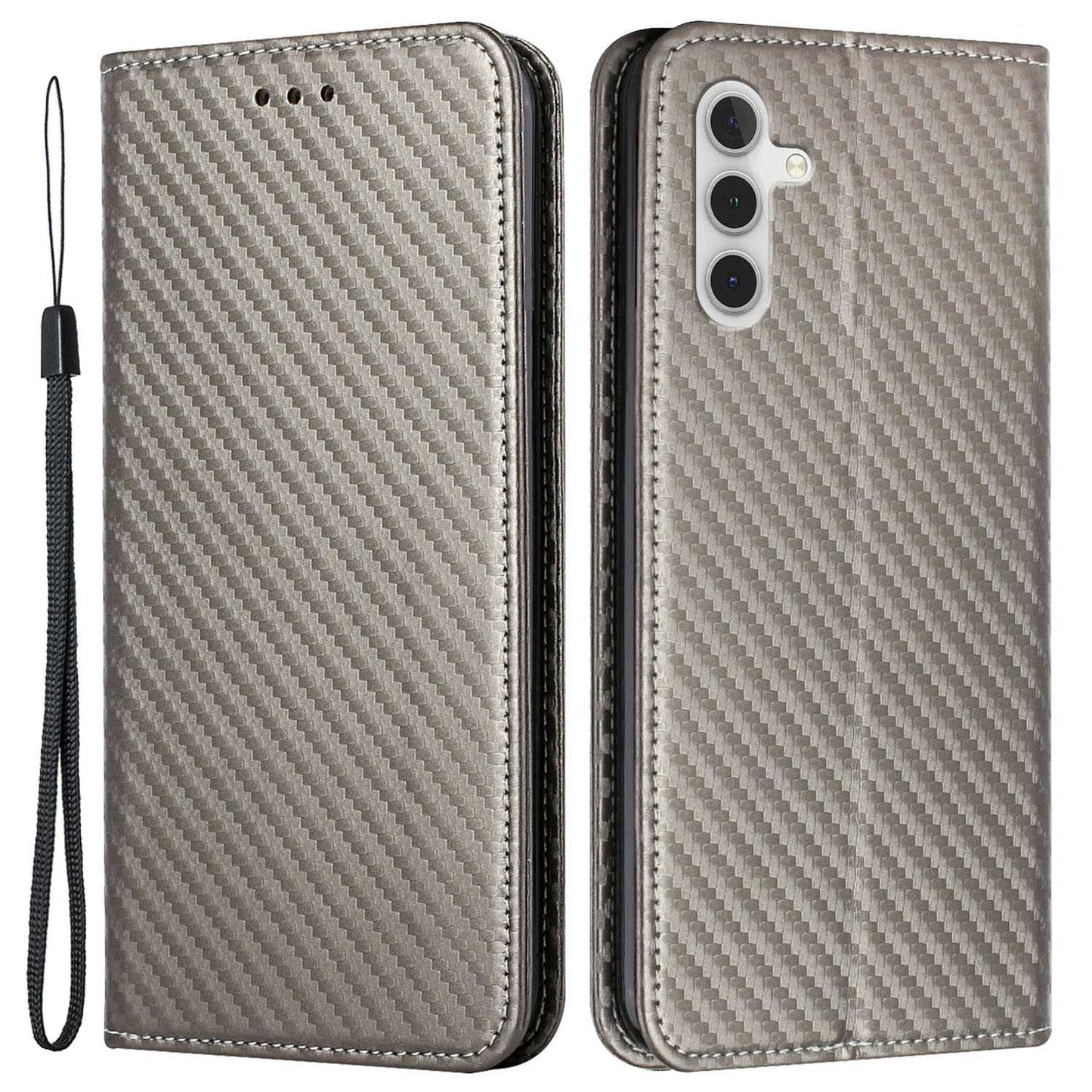 For Samsung Galaxy S24+ Case PU Leather Wallet Phone Stand Cover - Grey