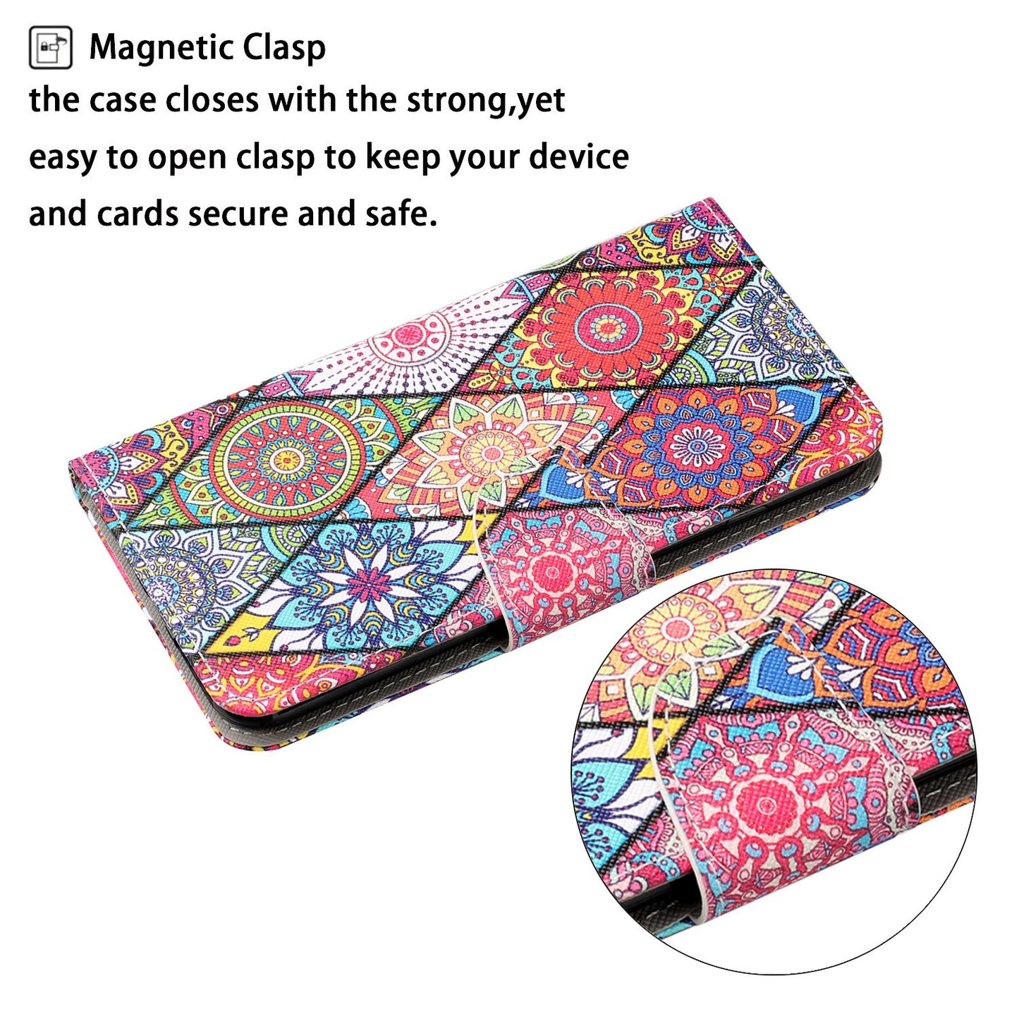 For Samsung Galaxy S24+ Case PU Leather Cross Texture Pattern Printing Phone Cover with Wrist Strap - Rhombus  /  Totem