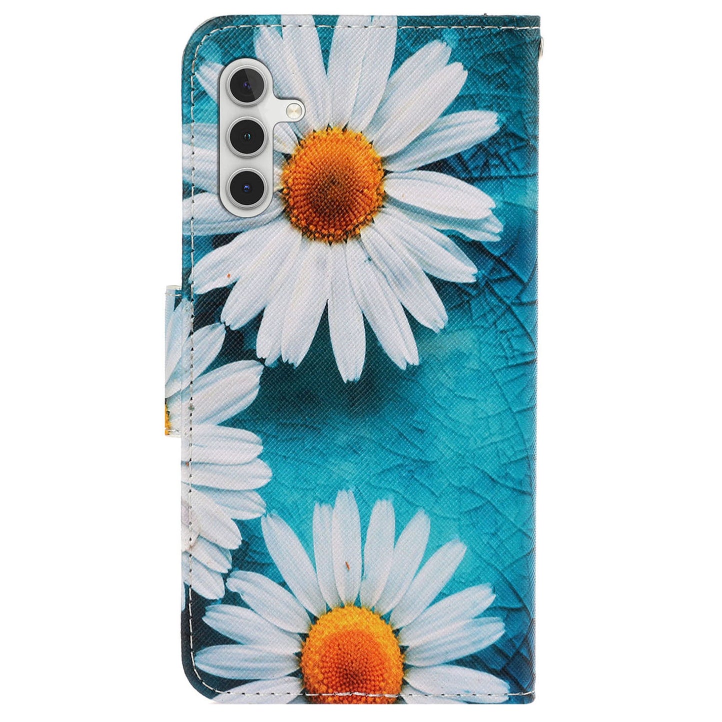 For Samsung Galaxy S24 Case PU Leather Pattern Printing Wallet Stand Phone Cover - Chrysanthemum