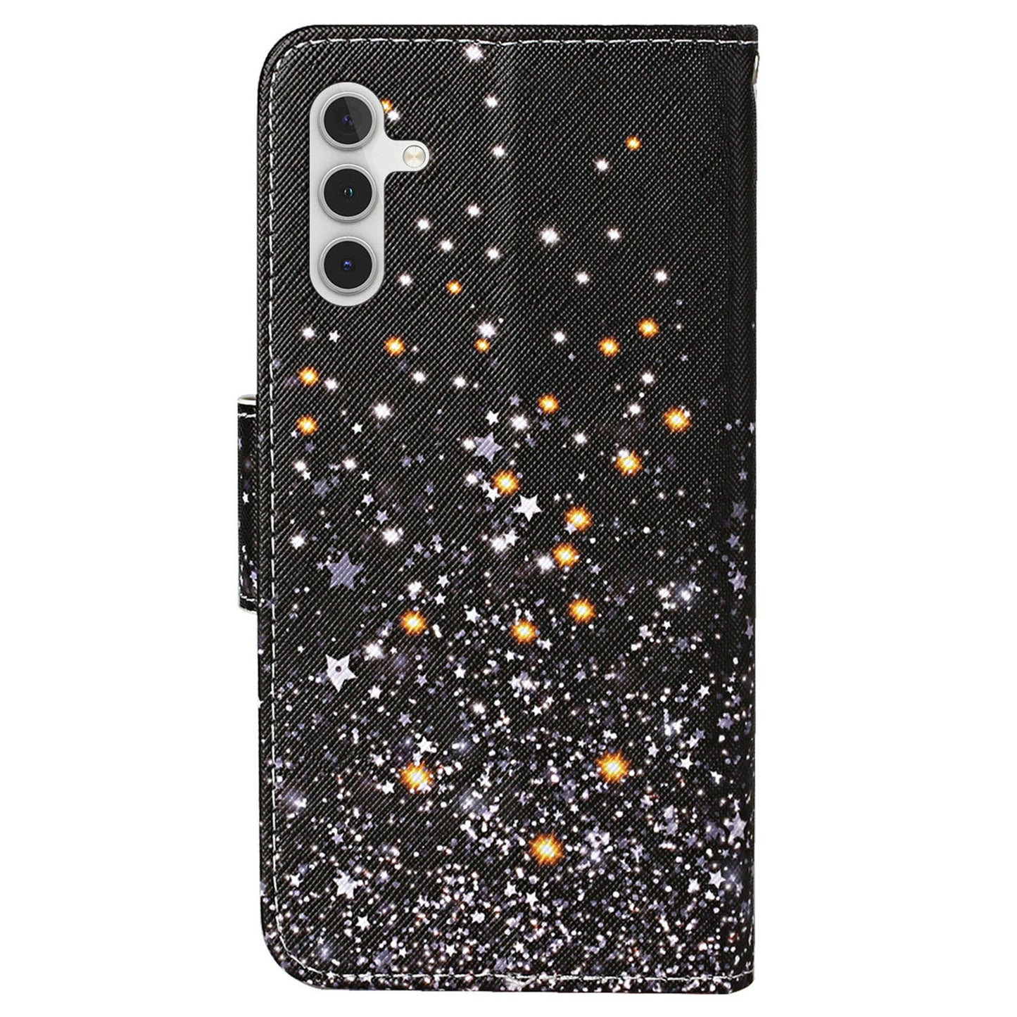 For Samsung Galaxy S24 Case PU Leather Pattern Printing Wallet Stand Phone Cover - Shattered Stars
