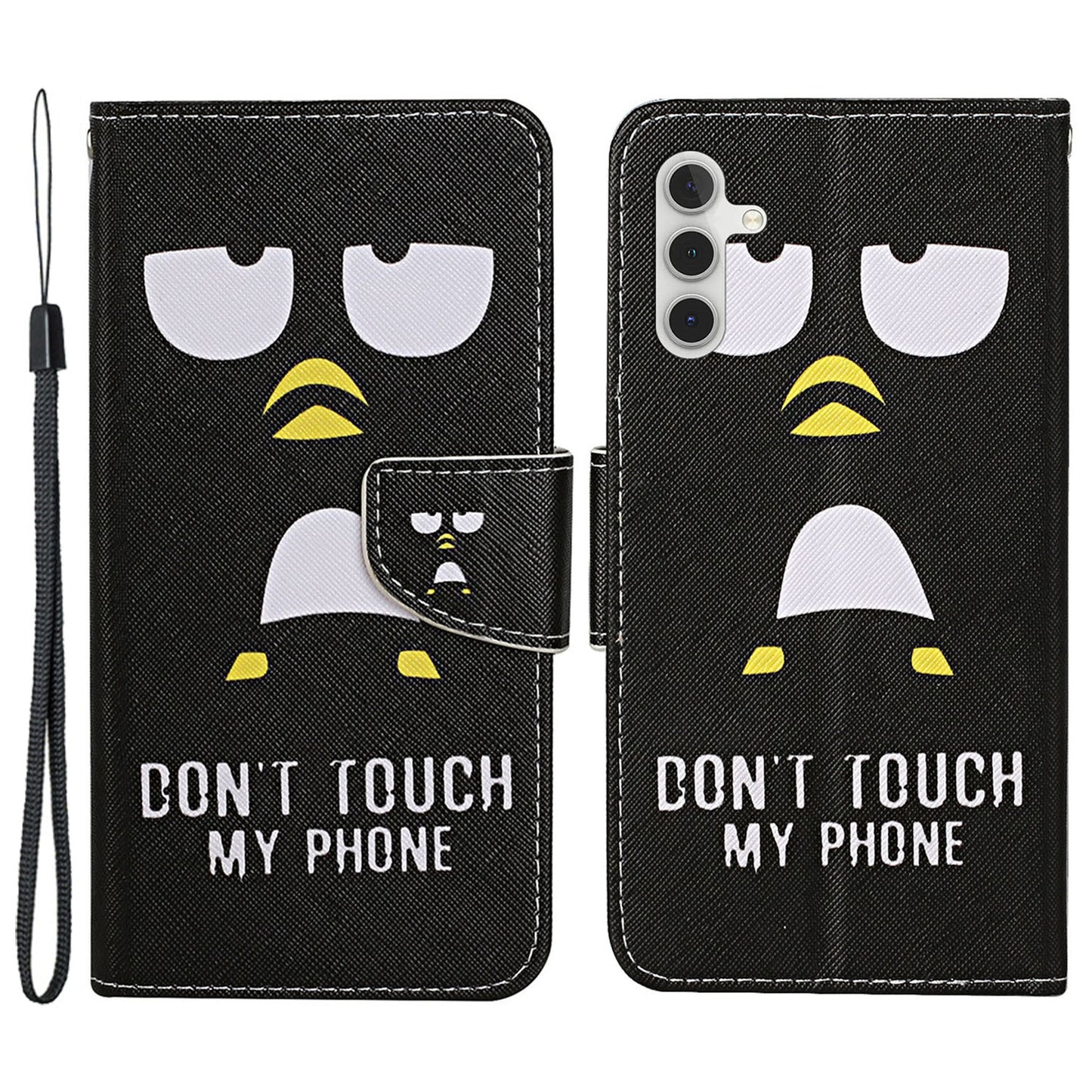 For Samsung Galaxy S24 Case PU Leather Pattern Printing Wallet Stand Phone Cover - Penguin