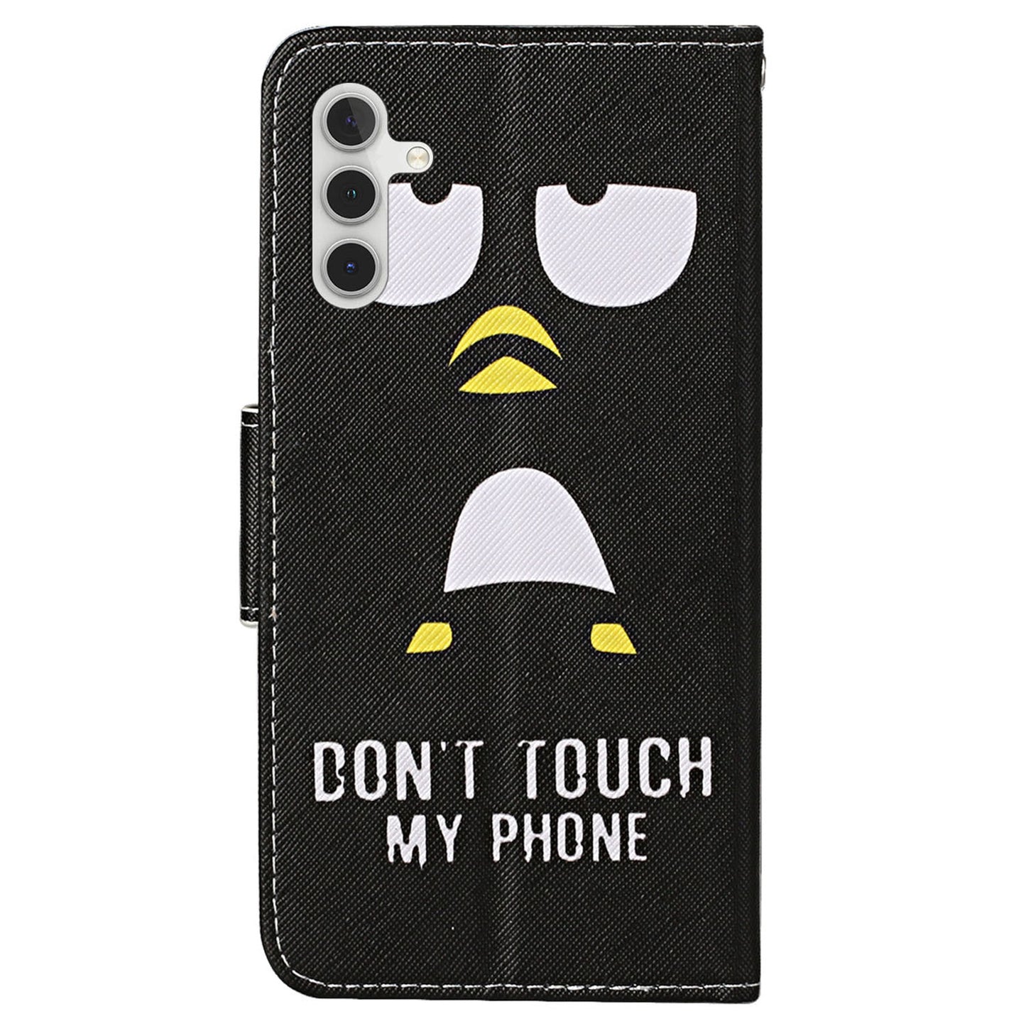 For Samsung Galaxy S24 Case PU Leather Pattern Printing Wallet Stand Phone Cover - Penguin