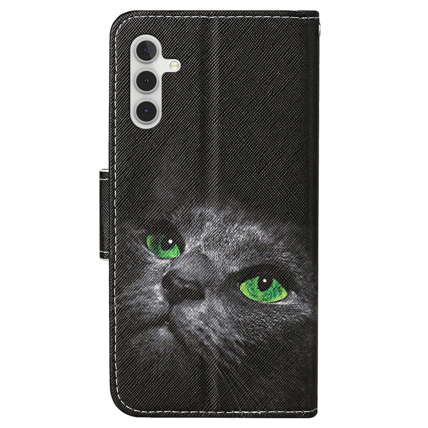 For Samsung Galaxy S24 Case PU Leather Pattern Printing Wallet Stand Phone Cover - Cat