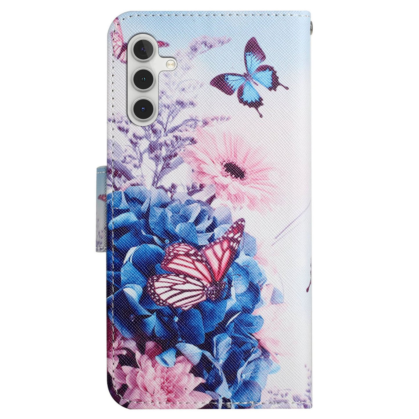 For Samsung Galaxy S24 Case PU Leather Pattern Printing Wallet Stand Phone Cover - Purple Butterflies