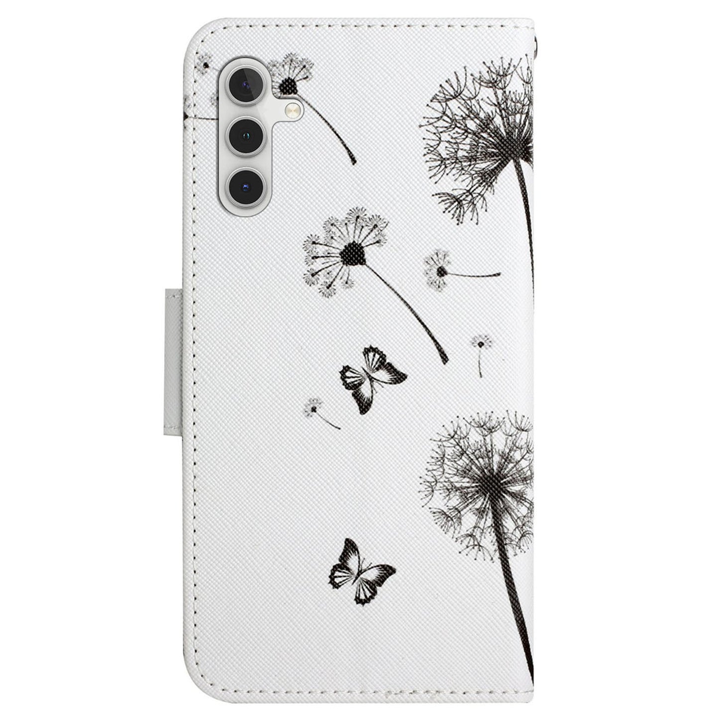 For Samsung Galaxy S24 Case PU Leather Pattern Printing Wallet Stand Phone Cover - Dandelion