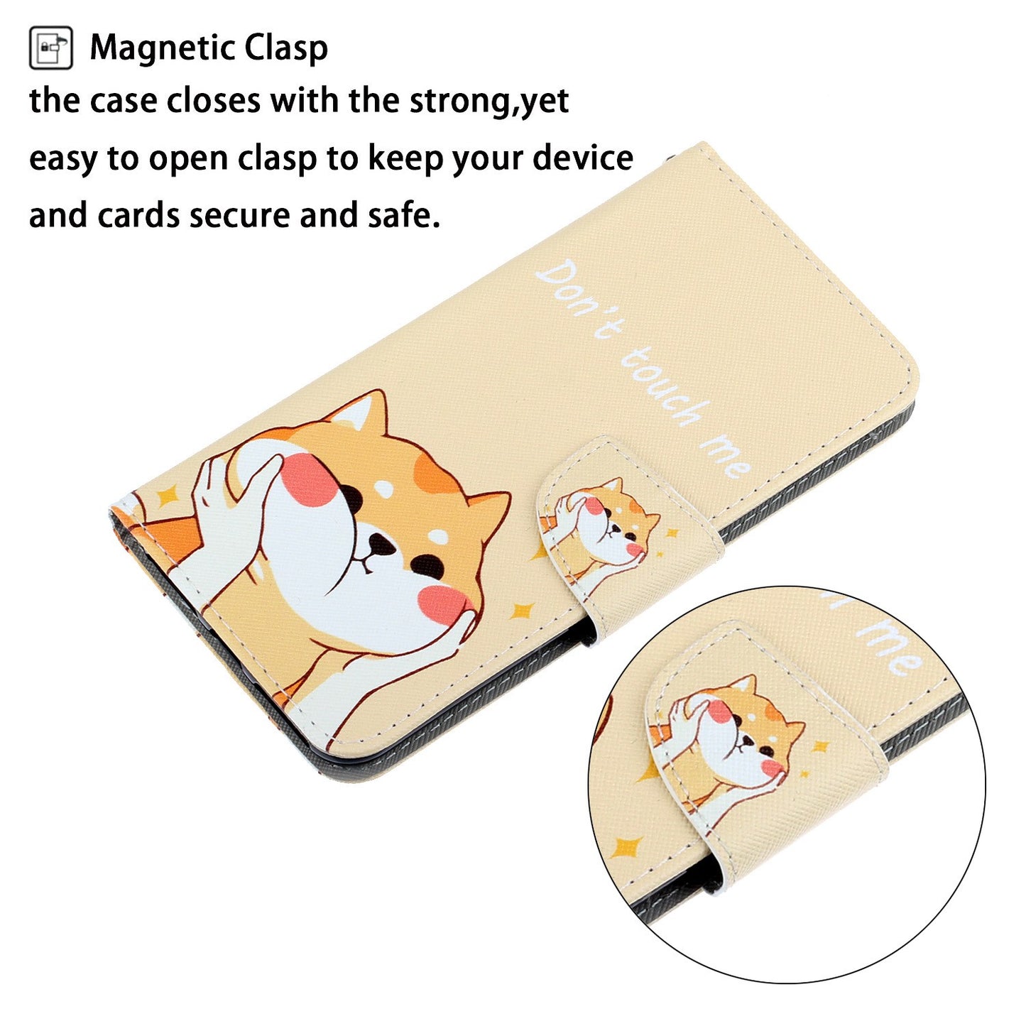 For Samsung Galaxy S24 Ultra PU Leather Case Cross Texture Phone Stand Cover with Wrist Strap - Akita Dog
