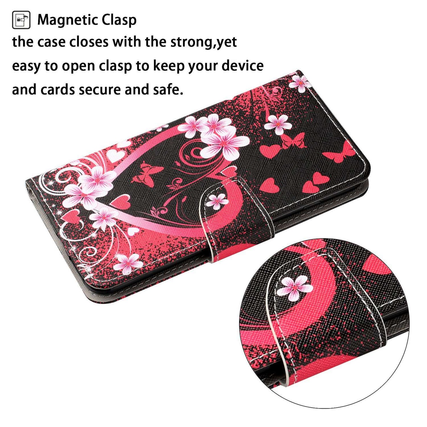 For Samsung Galaxy S24 Ultra PU Leather Case Cross Texture Phone Stand Cover with Wrist Strap - Red Heart