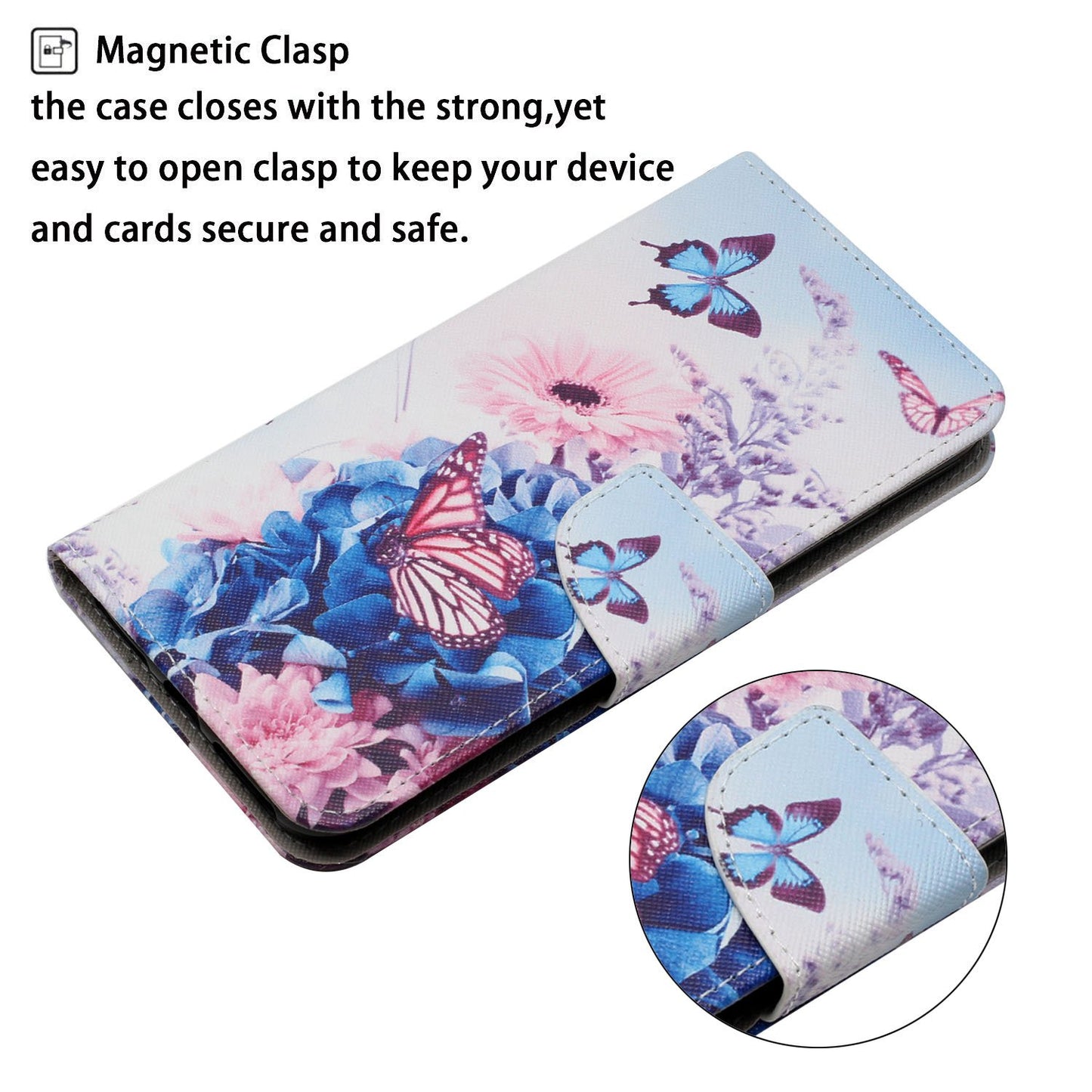 For Samsung Galaxy S24 Ultra PU Leather Case Cross Texture Phone Stand Cover with Wrist Strap - Purple Butterflies