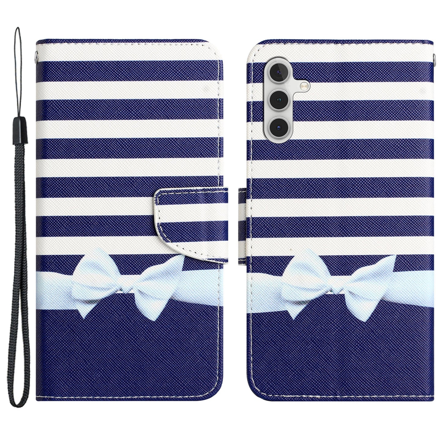 For Samsung Galaxy S24 Leather Case Pattern Printing Phone Stand Cover - Bowknot
