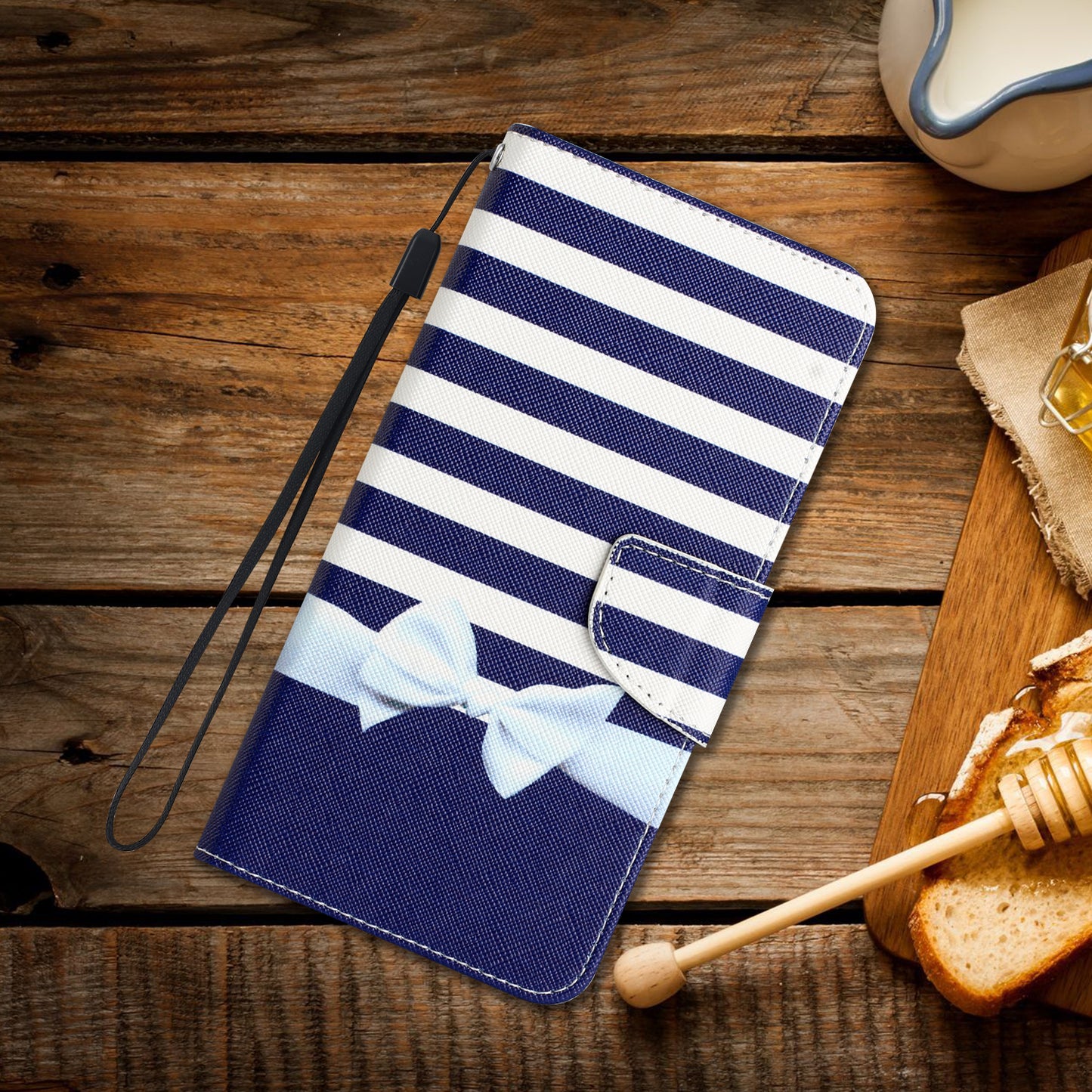 For Samsung Galaxy S24 Leather Case Pattern Printing Phone Stand Cover - Bowknot