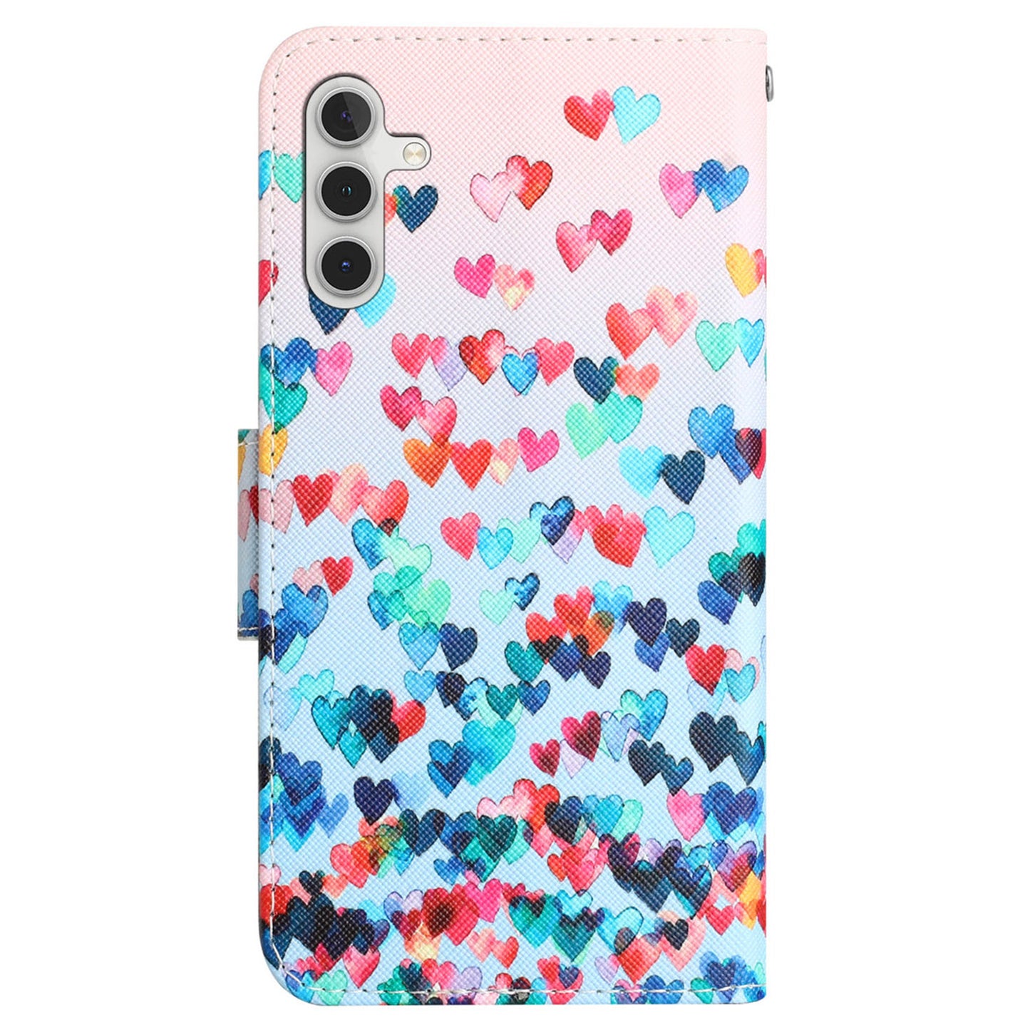 For Samsung Galaxy S24+ Case PU Leather Pattern Printing Stand Cover - Love Heart
