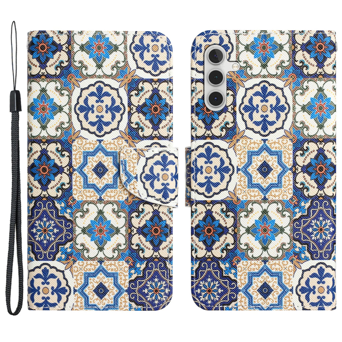 For Samsung Galaxy S24+ Case PU Leather Pattern Printing Stand Cover - Retro Totem