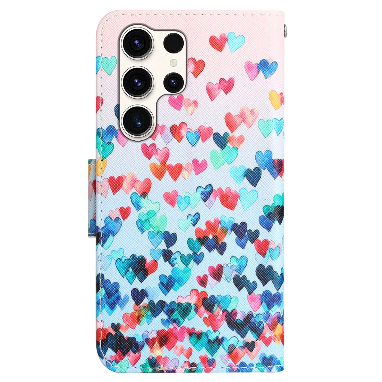 For Samsung Galaxy S24 Ultra Case Pattern Printing Phone Cover with Wallet - Love Heart